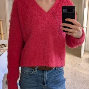 Marine Layer Vibrant Pink V-Neck Sweater